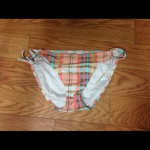 Coral plaid bikini bottom